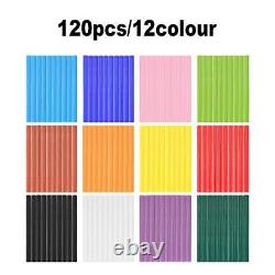 120PCS Colored Mini Hot Glue Sticks 0.28x3.9 Hot Melt Glue Sticks 12 Colors