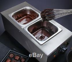 220V 2 Tanks Commercial Chocolate Melting Pot Electric Hot Chocolate Melter