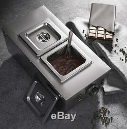 220V Commercial 2 Tanks Chocolate Melting Pot Electric Hot Chocolate Melter