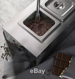 220V Commercial 2 Tanks Chocolate Melting Pot Electric Hot Chocolate Melter