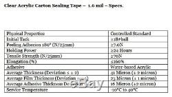 36 Roll Carton Sealing HOT MELT Tape 2 1.6mil 110 yard / 330