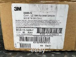 3M 6600-S Hot Melt Connector MM LC Simplex 900 BTW, White Boot, 60 Pieces