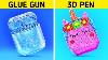 3d Pen Vs Hot Glue Amazing 3d Pen And Hot Glue Crafts And Diy Hacks By 123 Go Like