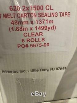 405 Rolls Prime Tac Hot Melt Carton Sealing Tape Clear 1.88in X 1500 yards each