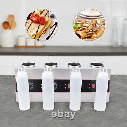 4 Bottle Commercial Electric Hot Chocolate Sauce Warmer Cheese Jam Melt Maker