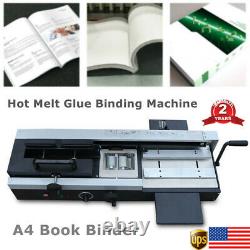 A4 Book Binding Machine Desktop Perfect Wireless Binder Hot Melt Glue Binder NEW