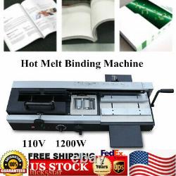 Book Binding Machine Hot Melt Glue Book Paper Binder 110V 1200W Office Equipment