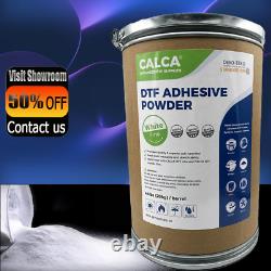 CALCA Direct to Film Hot Melt Adhesive DTF Powder 44lbs Barrel, Fine, White