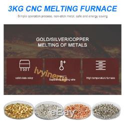 Hot 110V 3KG Melting Furnace Kiln Gold Silver Ingot Bullion Graphite Crucible