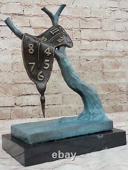 Hot Cast Red Patina Melting Clock by Dali Museum Quality Bronze Artwork Decor