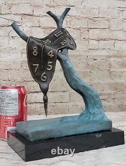 Hot Cast Red Patina Melting Clock by Dali Museum Quality Bronze Artwork Decor