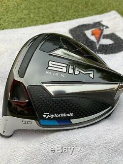 LH TaylorMade Driver SIM MAX 9.0 HEAD ONLY near mint and hot melt customized