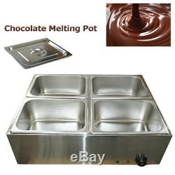 NEW 4 Pans Chocolate Melting Pot Digital Display Chocolate Melting Furnace 110V