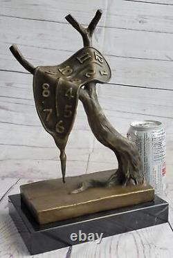 Salvador Dali Melting Clock Tribute Bronze Sculpture Abstract Hot Cast