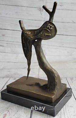 Salvador Dali Melting Clock Tribute Bronze Sculpture Abstract Hot Cast