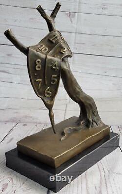 Salvador Dali Melting Clock Tribute Bronze Sculpture Abstract Hot Cast