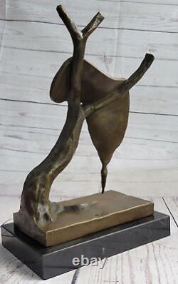 Salvador Dali Melting Clock Tribute Bronze Sculpture Abstract Hot Cast