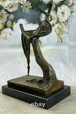 Salvador Dali Melting Clock Tribute Bronze Sculpture Hot Cast Figurine Artwork