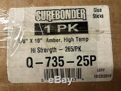 Surebonder Tan/Amber Hot Melt Glue Stick, 5/8 Diameter, 10 Length, 265 PK New