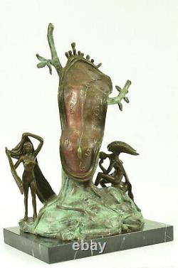 Andorre Salvador Dali Noblesse Du Temps Melting Clock Statue Hot Cast Sculpture