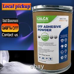CALCA Poudre adhésive thermofusible CALCA DTF directe sur film en baril de 44 lbs, moyen, blanc.