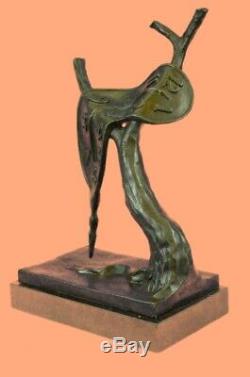 Salvador Dali Horloge Fondue Tribut Sculpture En Bronze Figurine Résumé Hot Cast
