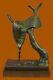 Salvador Dali Melting Horloge Hommage Bronze Sculpture Abstraite Hot Cast Figure Nr