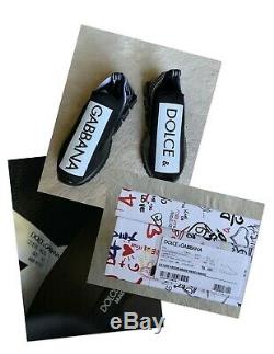 Super Chaud Authentique Dolce & Gabbana Sorrento Noir / Blanc Melt Sneakers Sz 42 Eur 9 Us